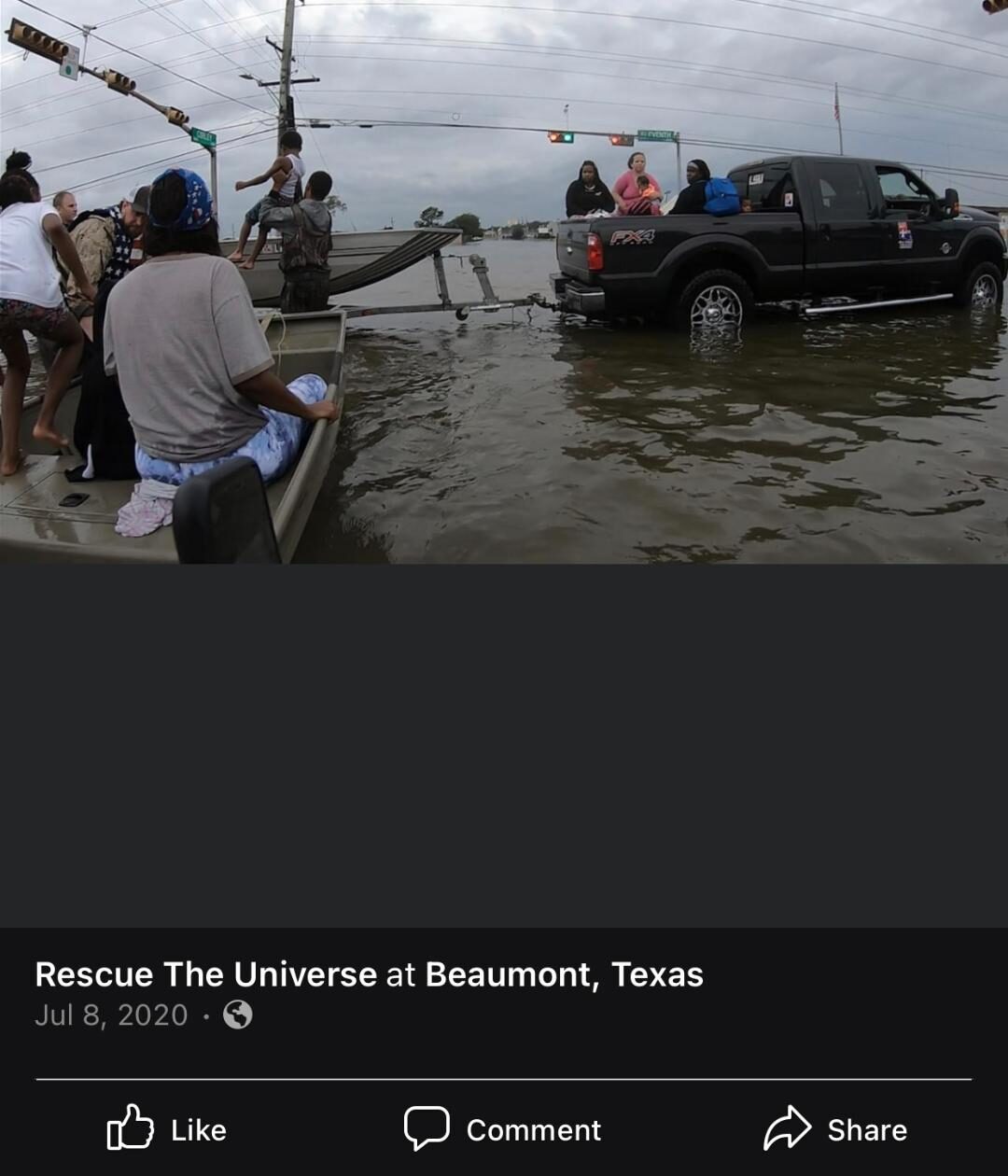 Ryan Nichols on a hurricane flood rescue, pulling people and pets to safety