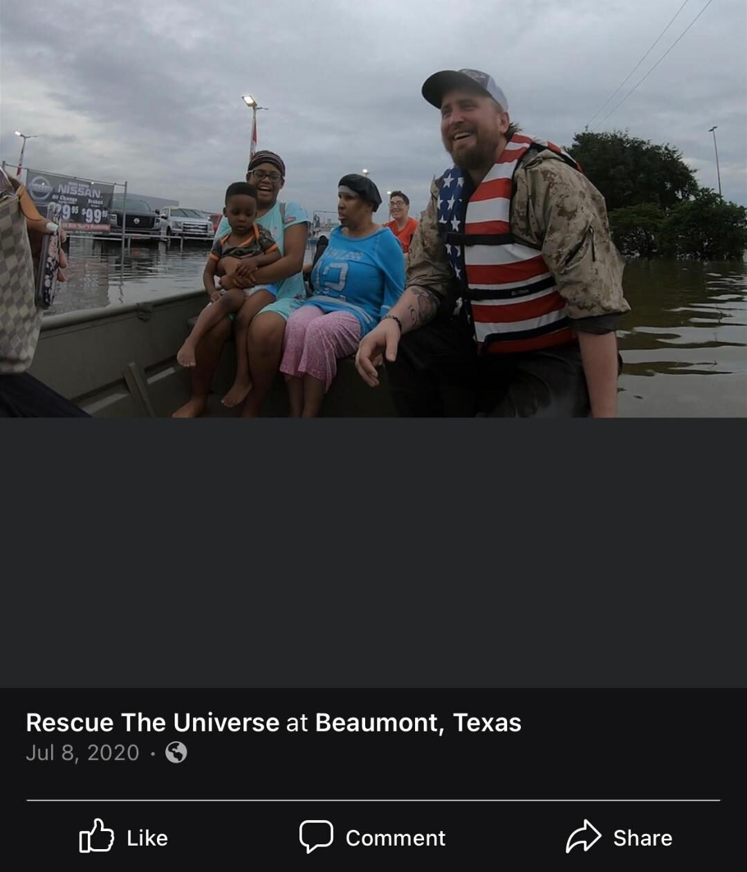 Rescue the Universe volunteers evacuating families from rising floodwater