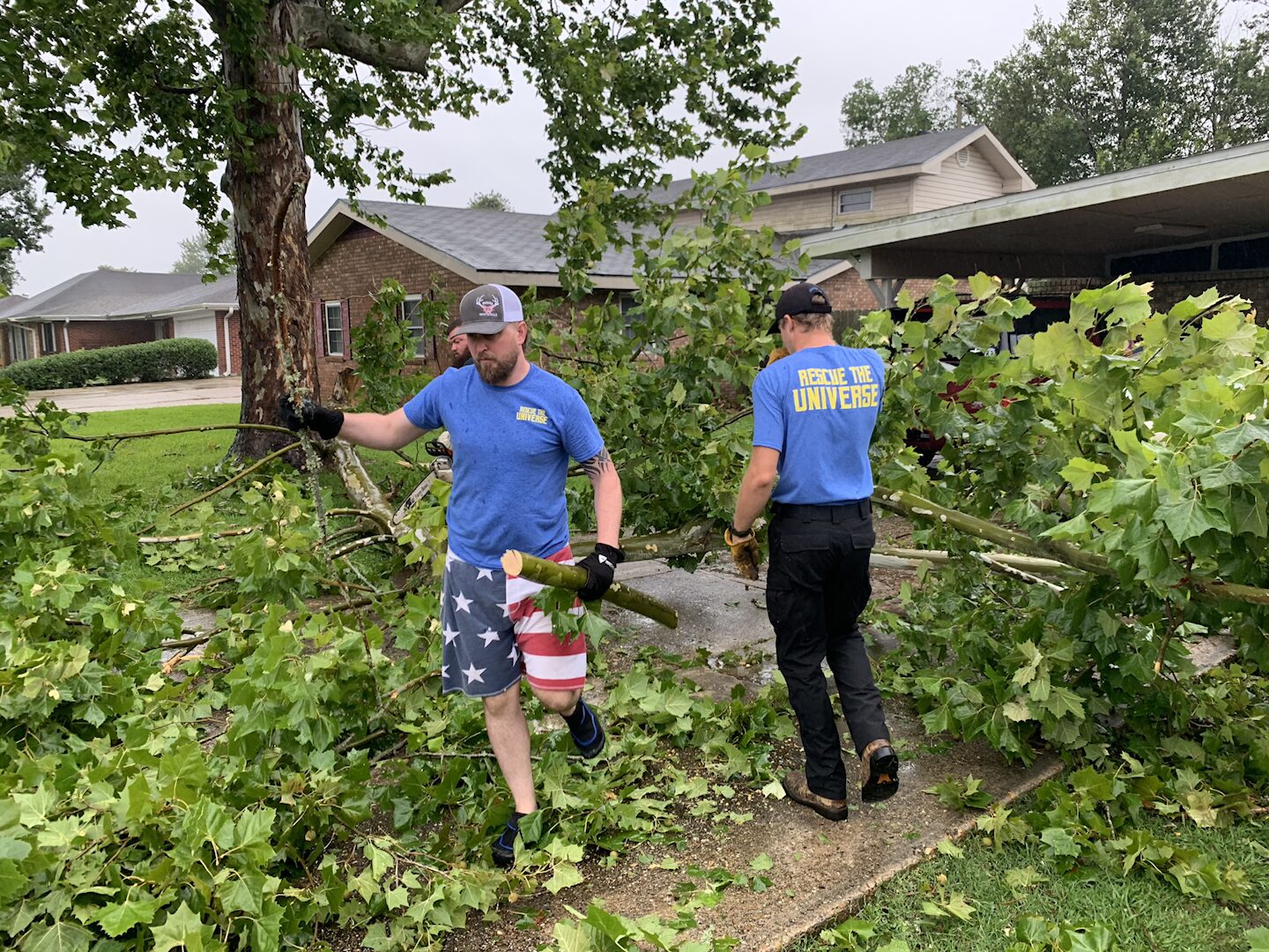 Ryan Nichols on a hurricane flood rescue, pulling people and pets to safety