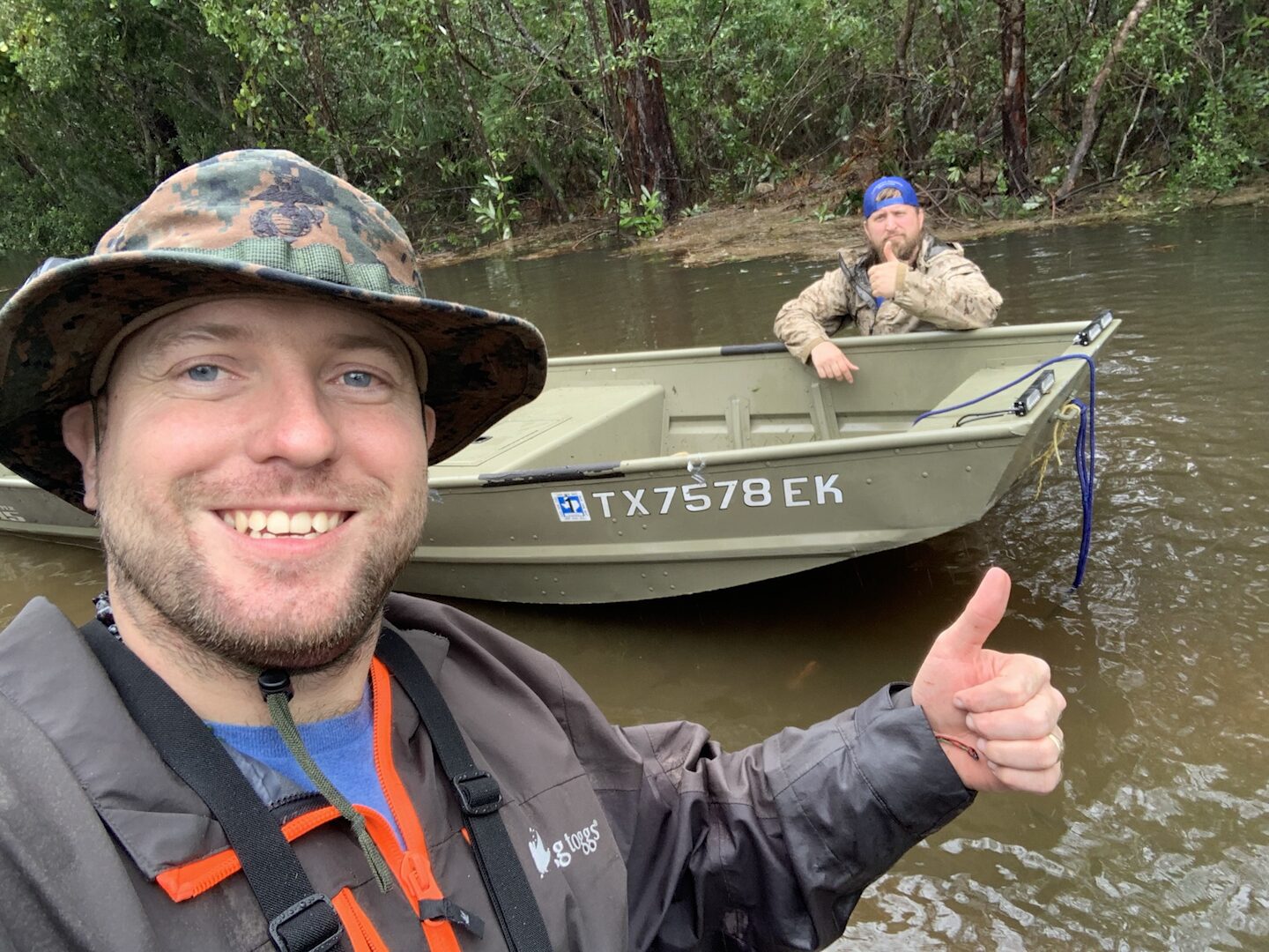 Ryan Nichols search and rescue — boat rescue in floodwater after a hurricane