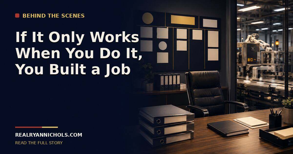 If It Only Works When You Do It, You Built a Job social preview