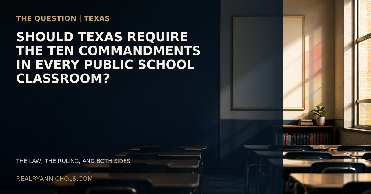 Should Texas Require the Ten Commandments in Every Public School Classroom? social preview