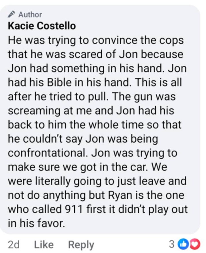 EX-004 - "he had his Bible" comment