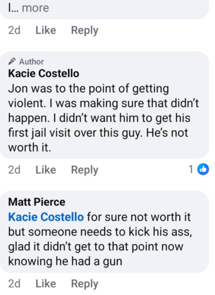 EX-005 - "to the point of getting violent" comment