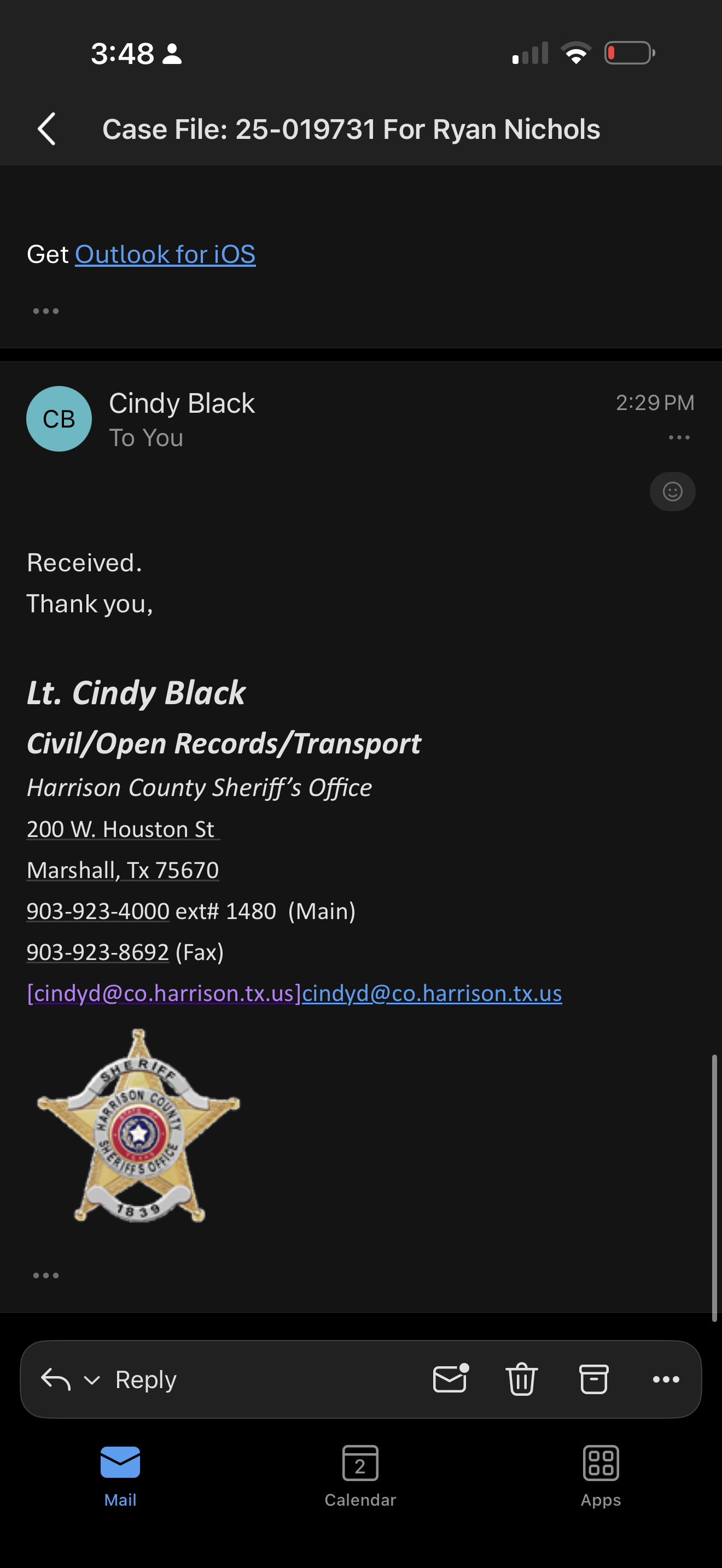EX-010B-3 - Cindy Black confirms receipt in the separate file
