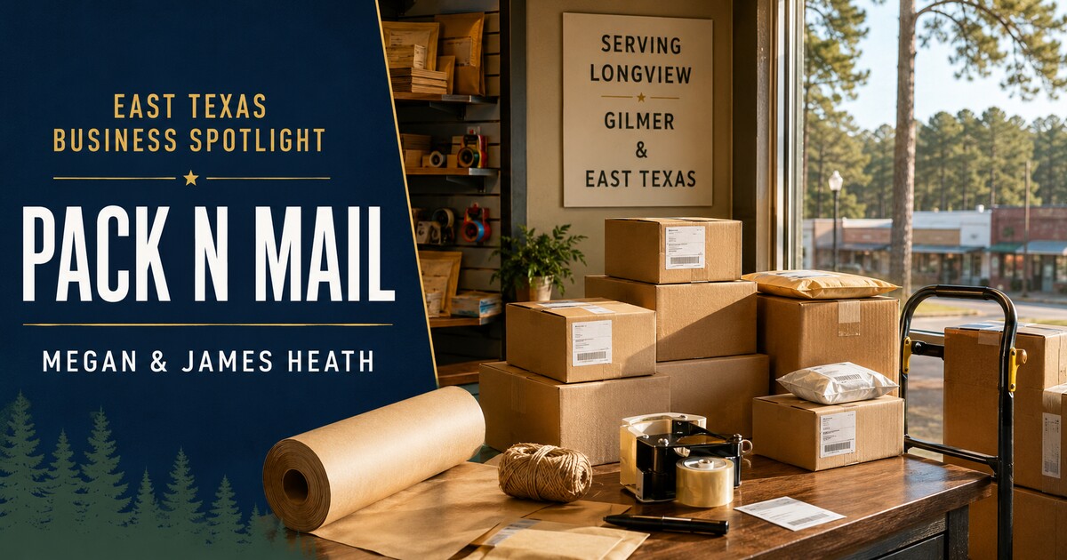 East Texas Business Spotlight: How Megan and James Heath Grew Pack N Mail social preview