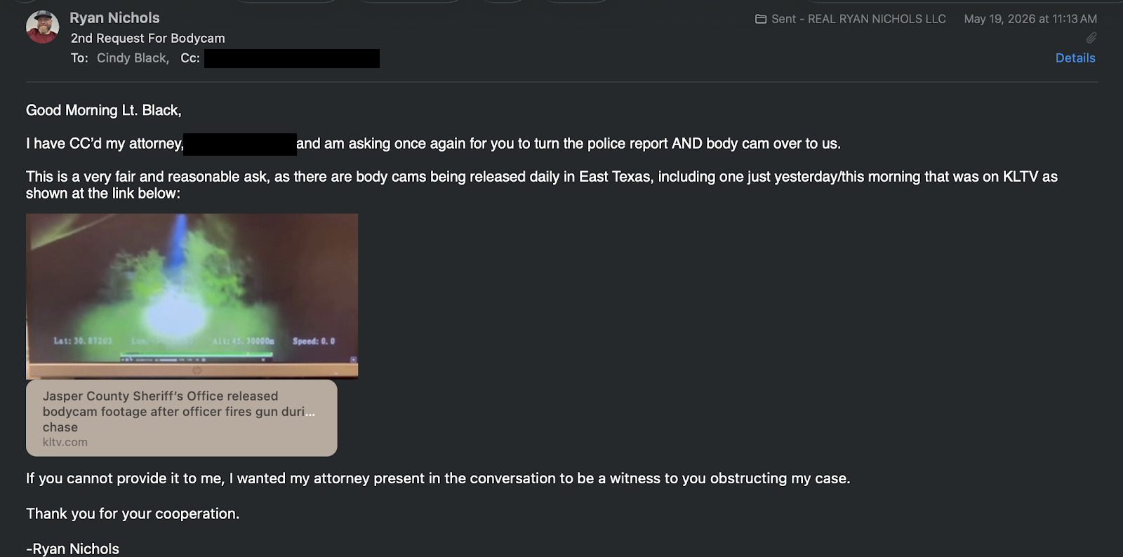 EX-013 - Second church bodycam request, public redacted version