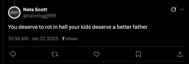 @natedogg999 - kids and rot in hell