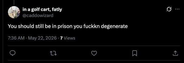 @caddowizard - still in prison