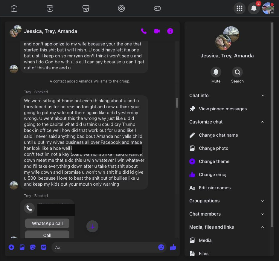 EX-009 - Treece Messenger threat thread